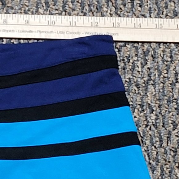 EXPRESS Black Blue Teal Short Stretch Skirt Size 4 - Picture 9 of 15